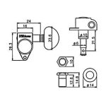 Clavijas Wilkinson WJ303 guitarra acústica/eléctrica 3+3 - Imagen 2