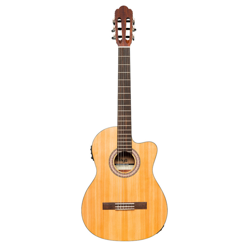stagg PARA LA WEB negro1 Guitarra electroacústica Stagg cuerdas de Nylon SCL70TCE Natural CW - Imagen 1